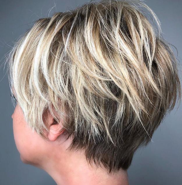 Razored Pixie With Blonde Balayage