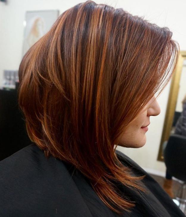 Reddish Brown Angled Bob