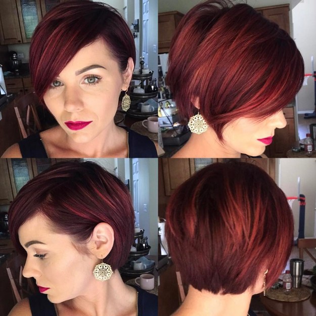 Reddish Brown Layered Pixie Bob