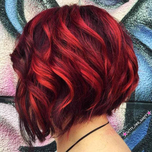 Scarlet Balayage Bob