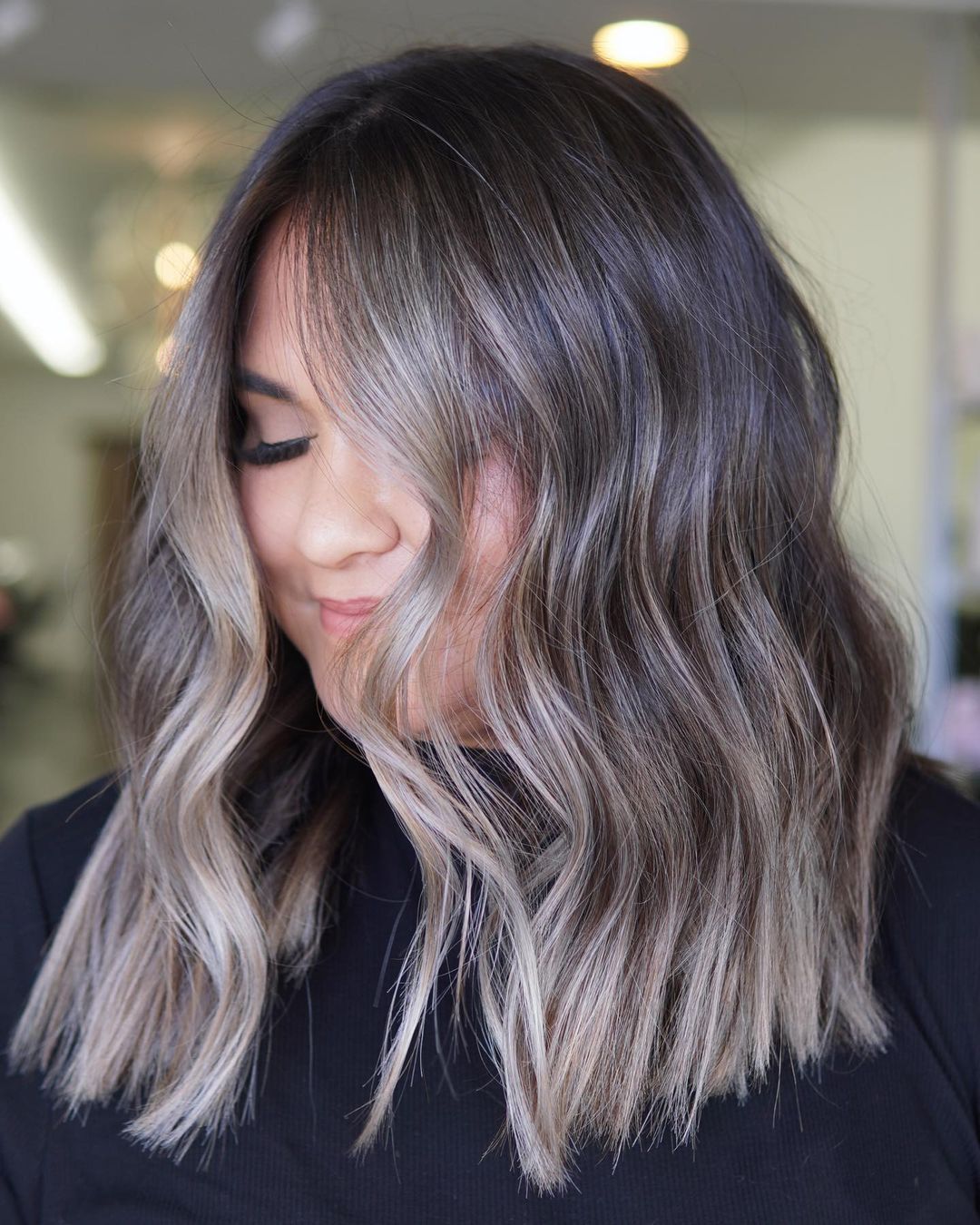 Seamless Ash Brown Balayage Hair