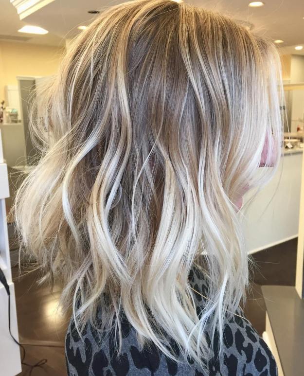 Shaggy Blonde Balayage Lob