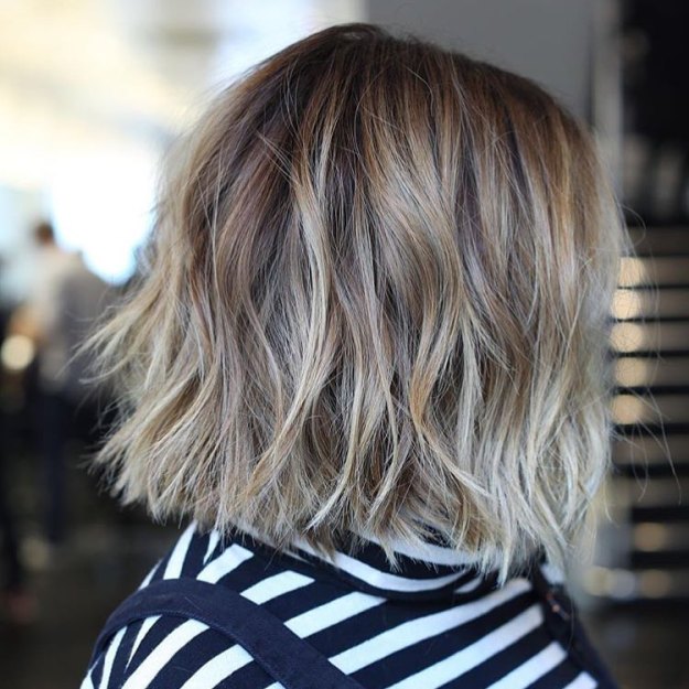 Shaggy Brown Bob With Blonde Highlights