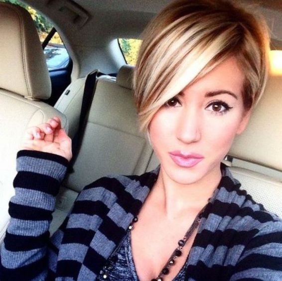 Short and Sleek Brown Blonde Bob