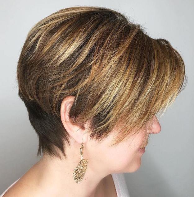 Short Angled Pixie for Straight Hair