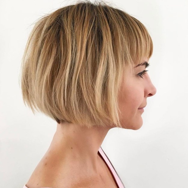 Short Blonde Bob with Bangs