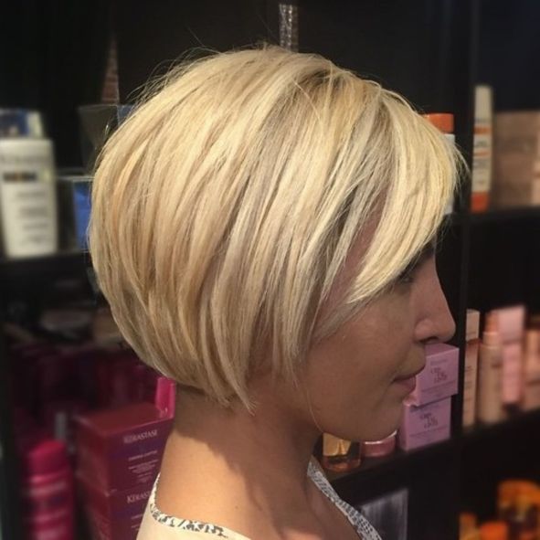 Short Blonde Bob With Side Bangs