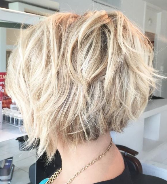 Short Blonde Shaggy Bob