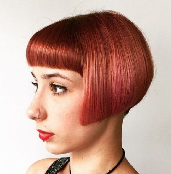 short blunt bob with bangs