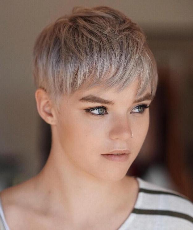 Short Choppy Ash Blonde Hairstyle