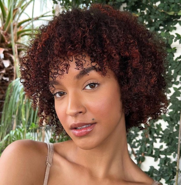 Short Curly Bob with Bangs