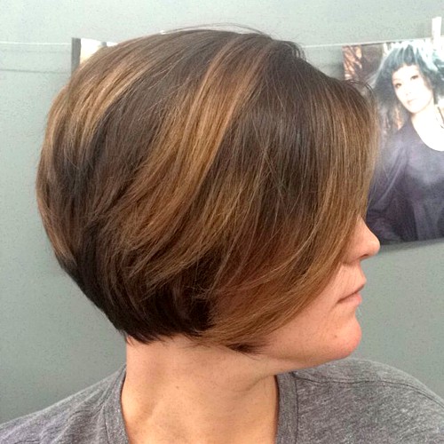 Short Dark Brown Balayage Bob