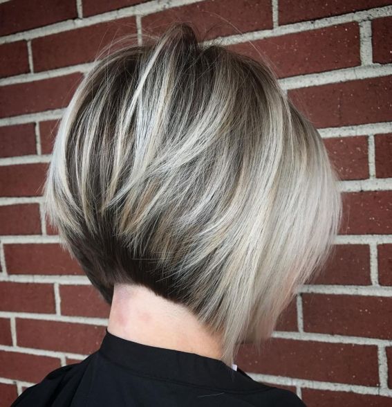 Short Dimensional Ash-Blonde Balayage Bob