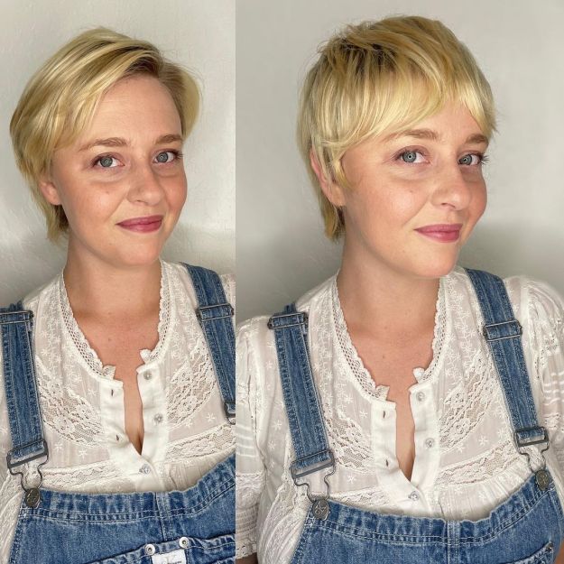 Short Hair with Bangs Before and After