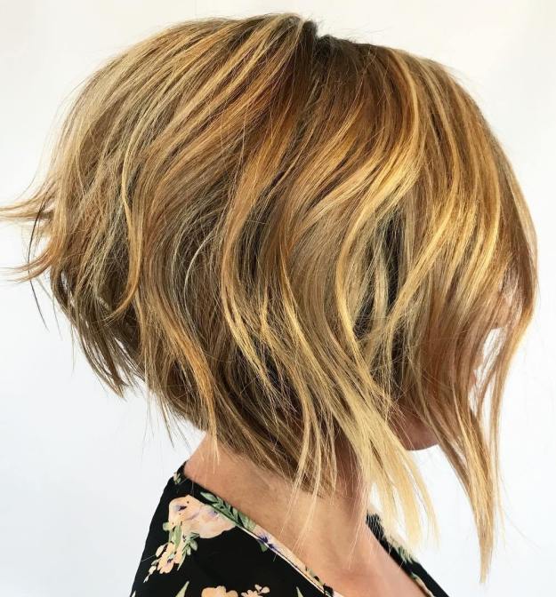 Short Inverted Honey Blonde Bob