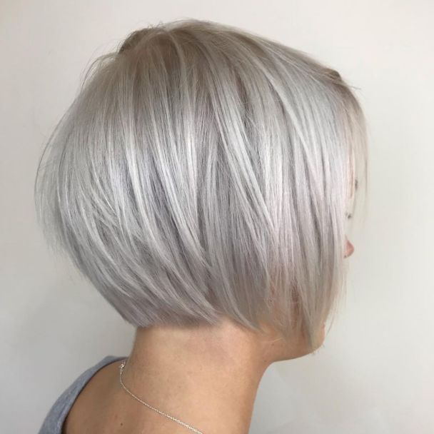 Short Layered Silver Bob