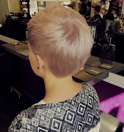 short pastel blonde pixie