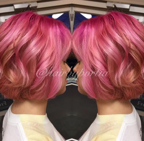 short pink ombre hair