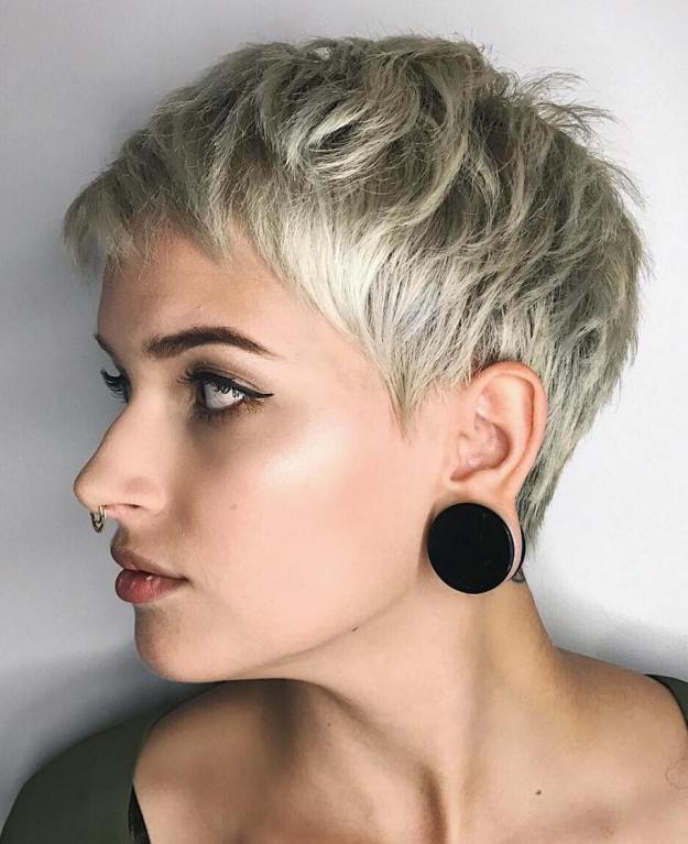 Short Shaggy Blonde Pixie