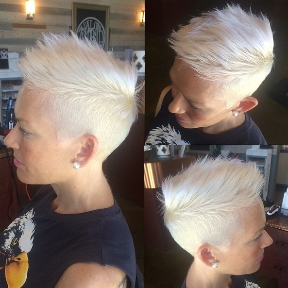 Short Spiky White Blonde Pixie