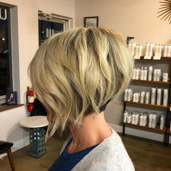 Short Stacked Blonde Bob