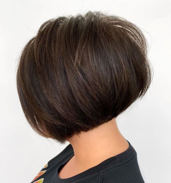 Short Stacked Bob For Thick Hair