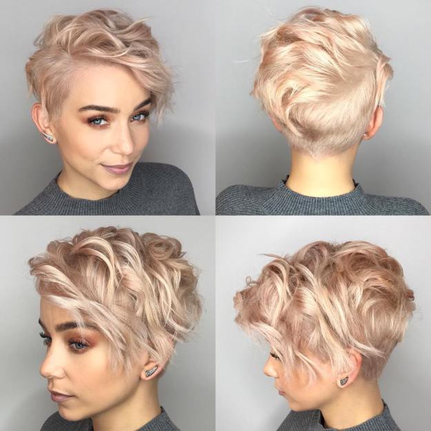 Short Wavy Half-Shaved Cut