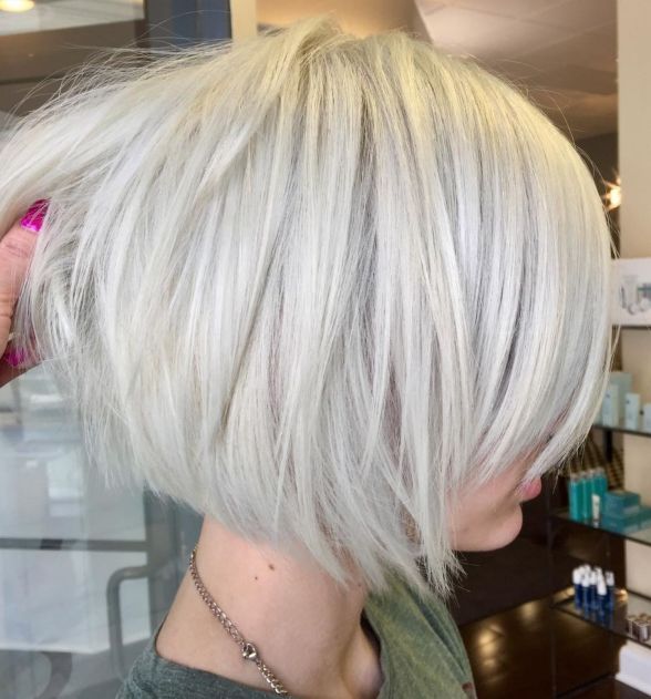 Short White Blonde Bob Hairstyle