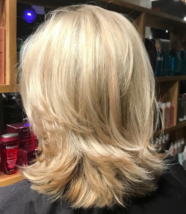 Shoulder-Length Blonde Layered Cut