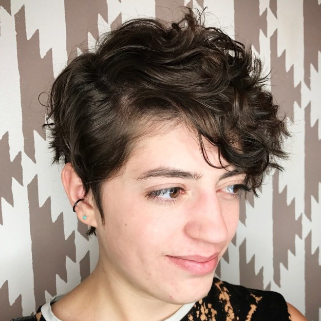 Side Part Pixie Cut For Curly Hair