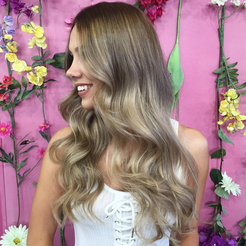 silver balayage for light brown hair