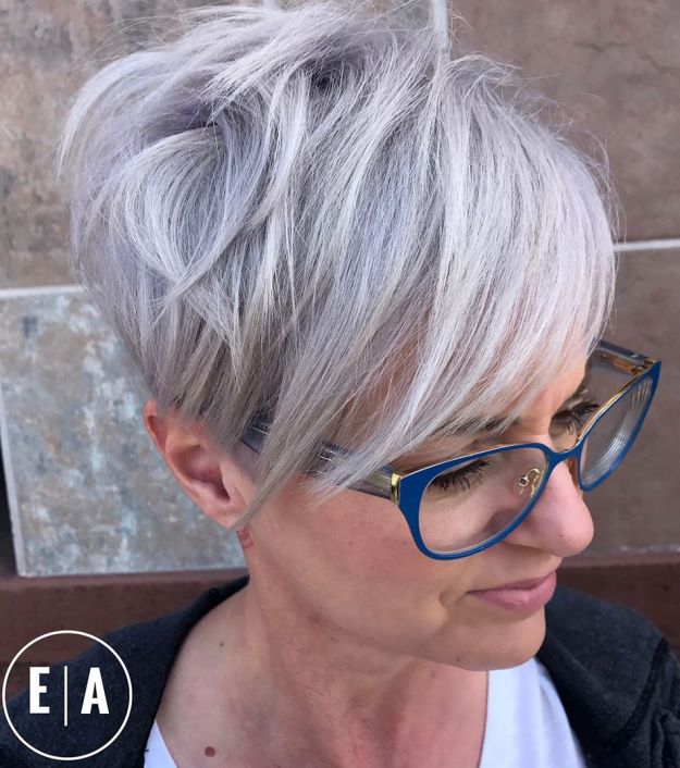 Silver Edgy Pixie Cut