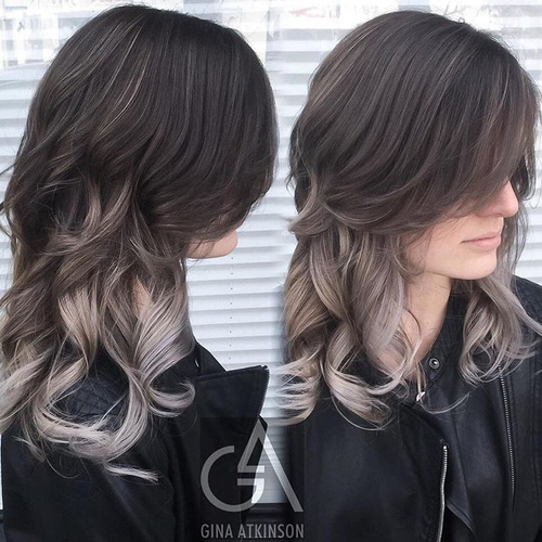 silver ombre for brunettes