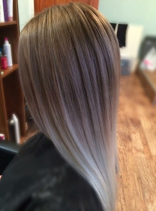silver ombre for straight hair