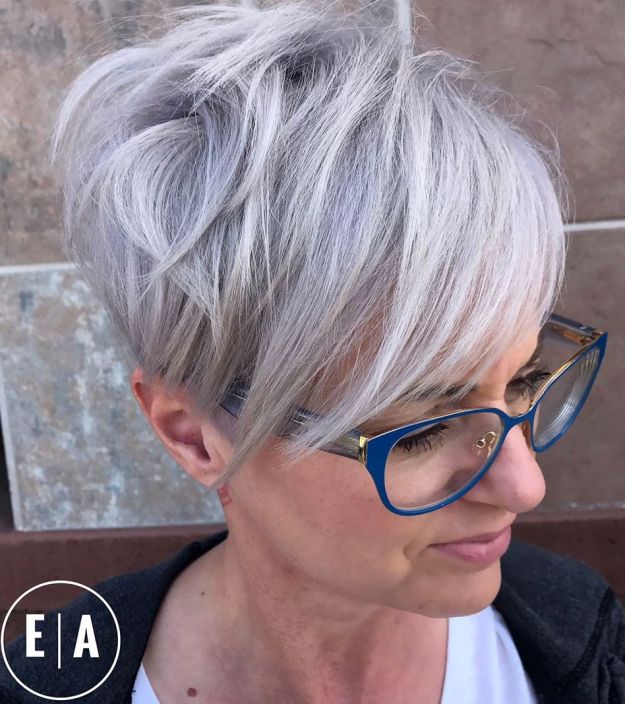 Silver Pixie With Long Layers