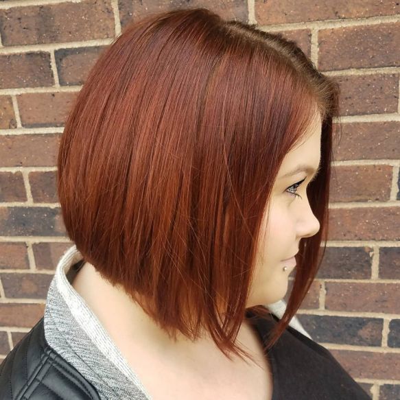 Sleek Angled Copper Bob