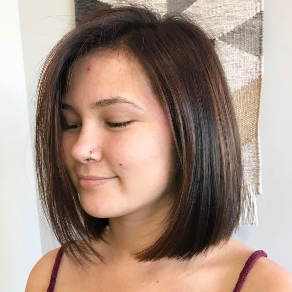 Sleek Brunette A-Line Bob