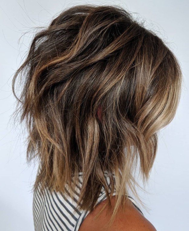 Sliced Shag With Bronde Highlights