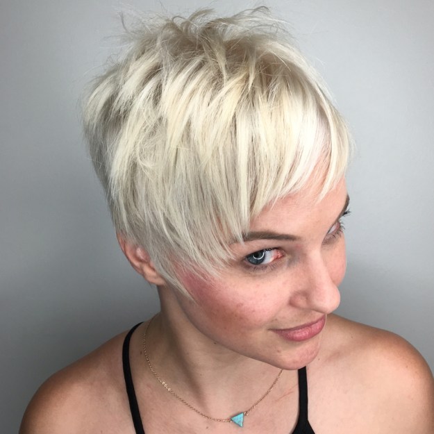 Spiky Platinum Pixie Hairstyle