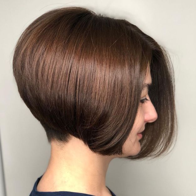 Stacked Bob for Thin Hair with Undercut Nape