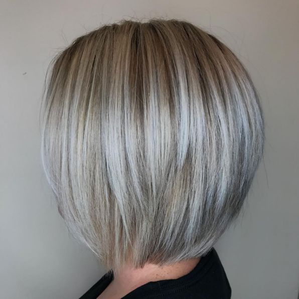 Straight Gray Balayage Bob