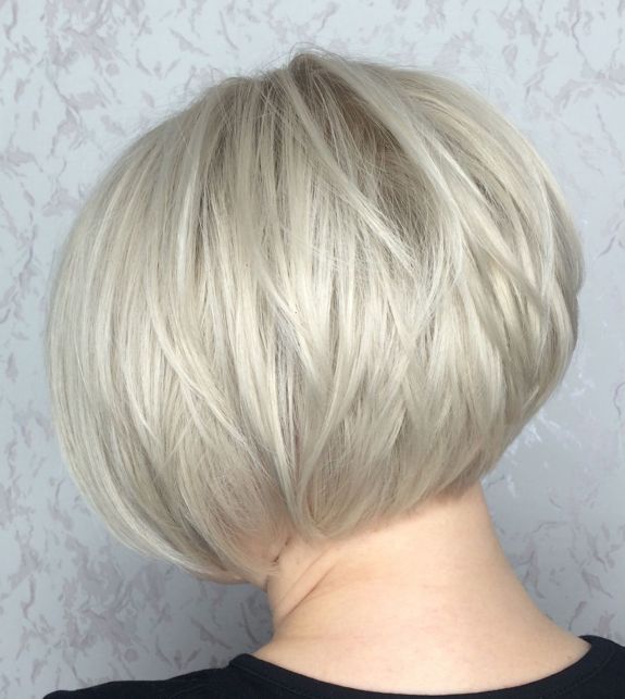 Super Short Silver Bob For Fine Hair