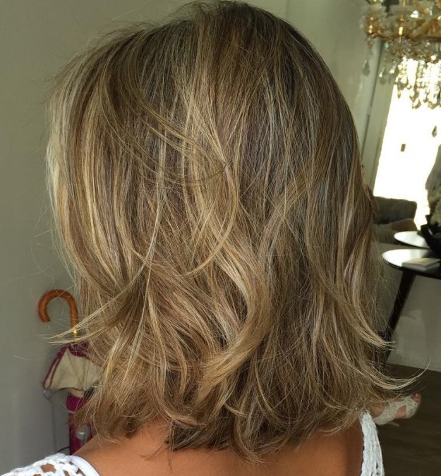 Tousled Bronde Lob Hairstyle