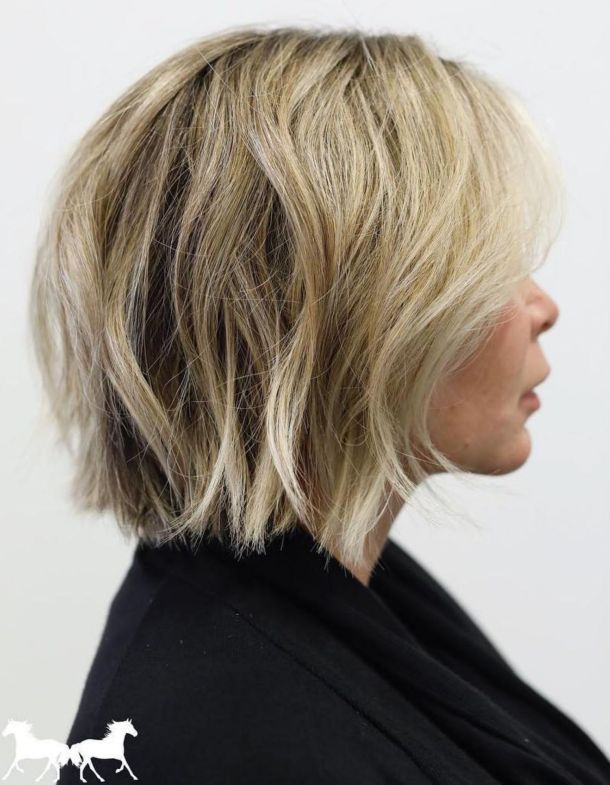 Tousled Choppy Blonde Bob