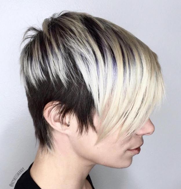 Two-Tone Black And Blonde Pixie
