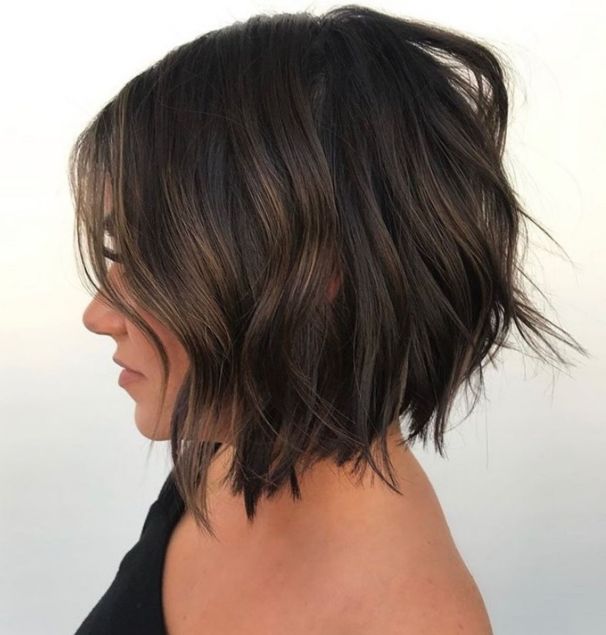 Uneven Choppy Bob For Wavy Hair