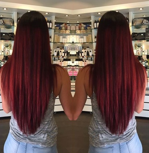 V cut for long thick straight hair