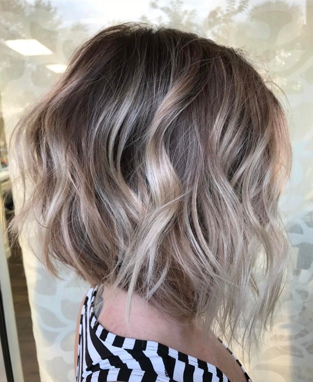 Wavy Blonde Balayage Bob