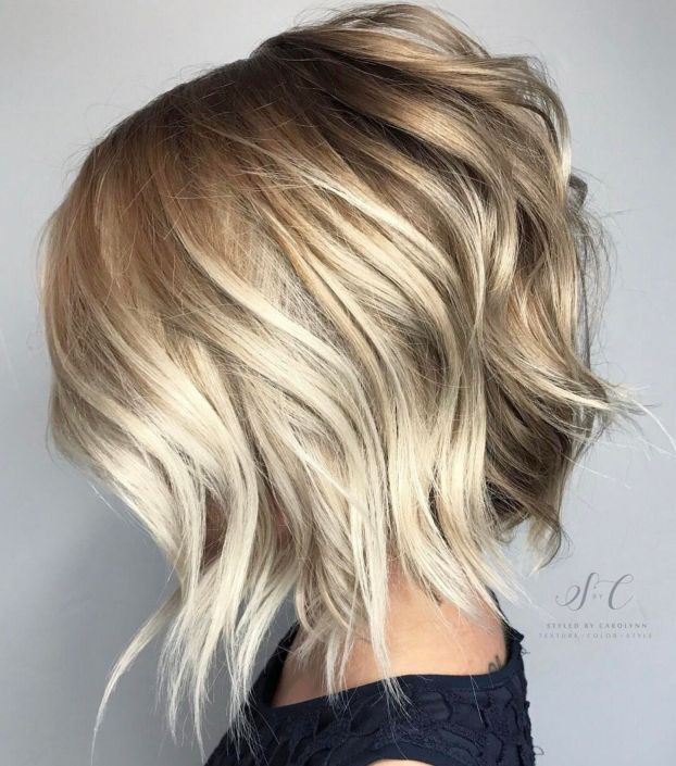 Wavy Inverted Bob Hairstyle
