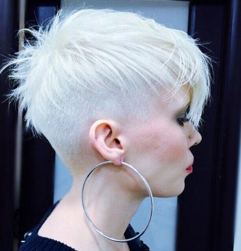 white blonde pixie with undercuts